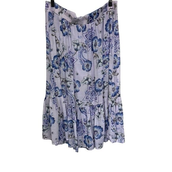 Mlle Gabrielle Lilac Floral Midi Skirt, Large - Picture 3 of 9